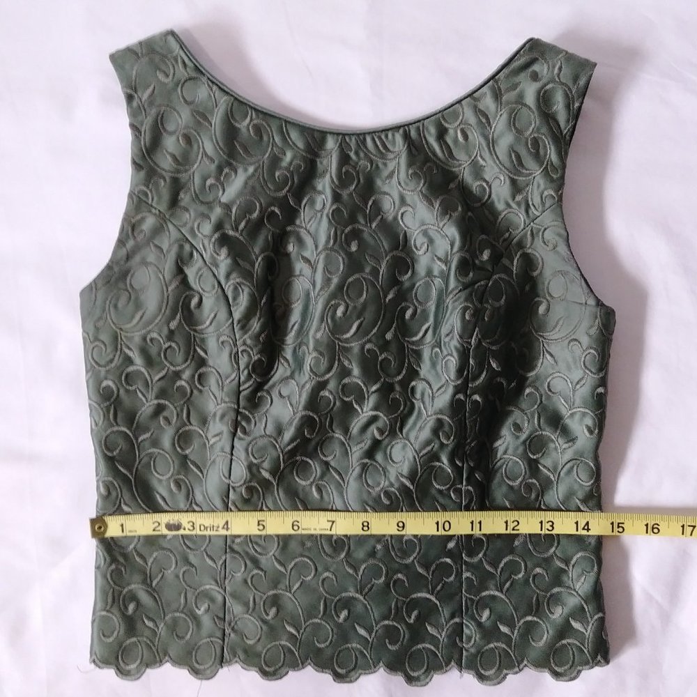 Vintage 2-Piece Formal Bridesmaid Dress Olive Green Professional Hand Sewn - Picture 7 of 16